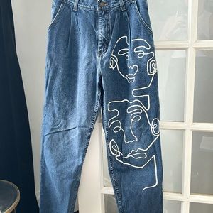Lee size 12 painted jeans